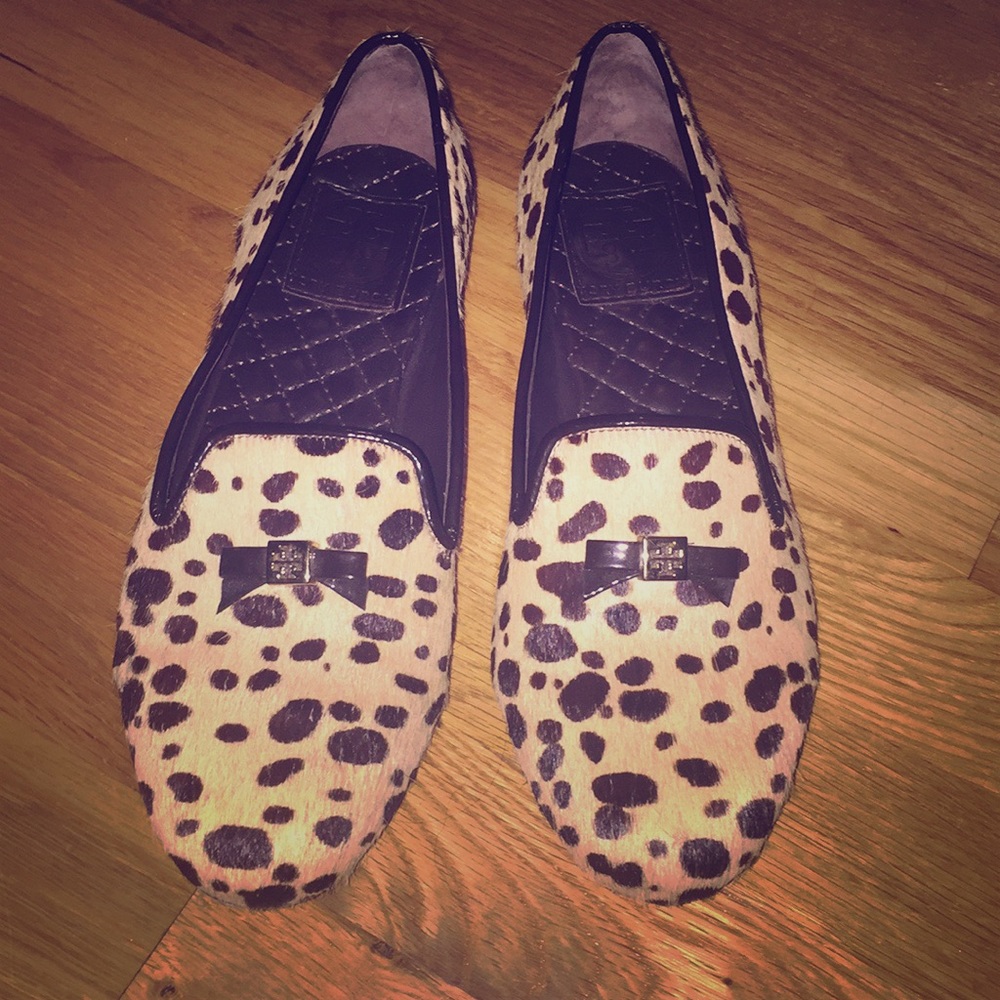 Tory Burch Cheetah print calf leather loafer